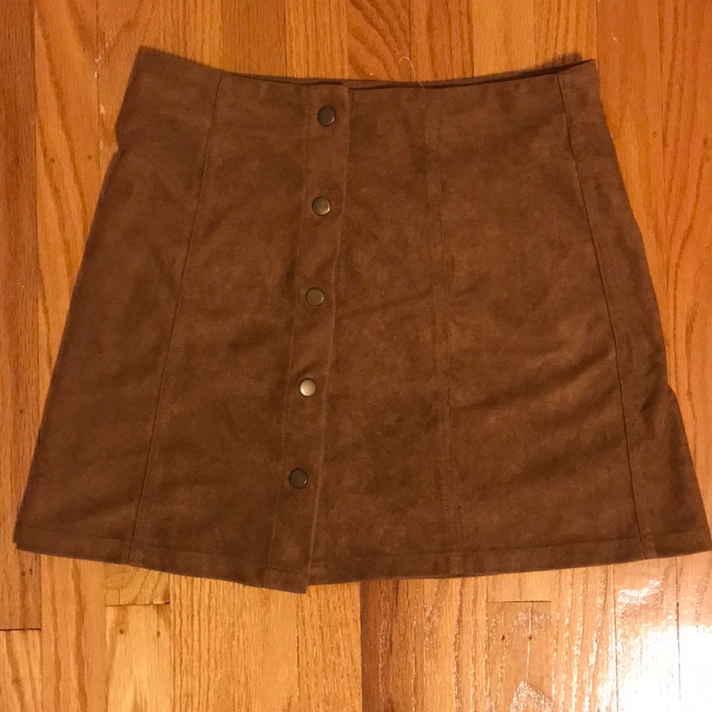 Brown suede skirt